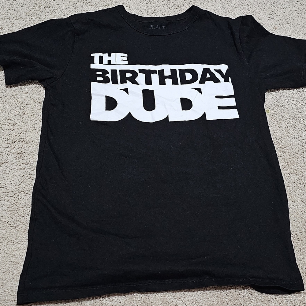 Size Boys L/G 10-12 |The Children’s Place Boys Birthday Dude Graphic Tee - Black